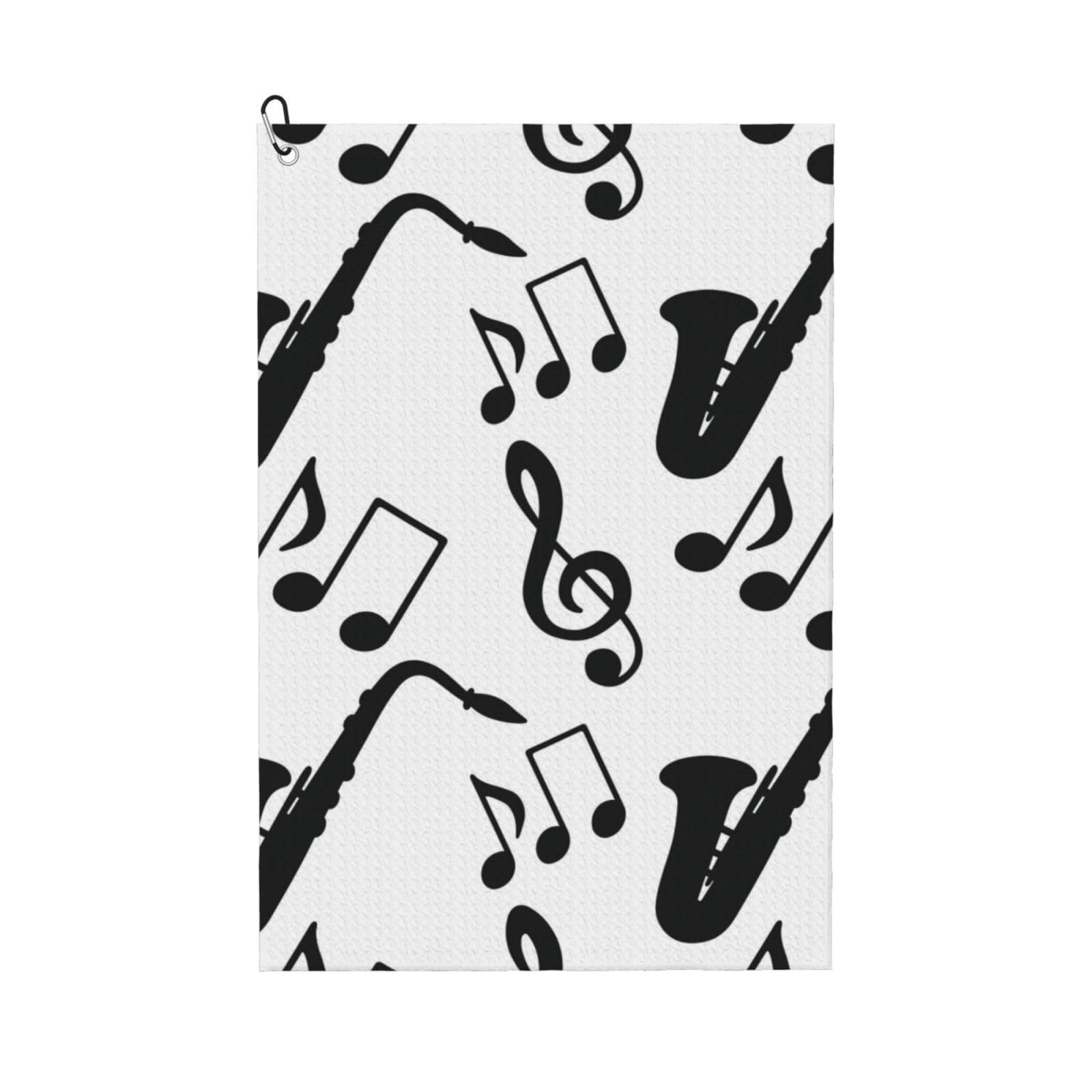 Hnnkloy Musical Music Saxophone, 16x24 in Portable Waffle Golf Towels with Carabiner Clip for Golf Bag