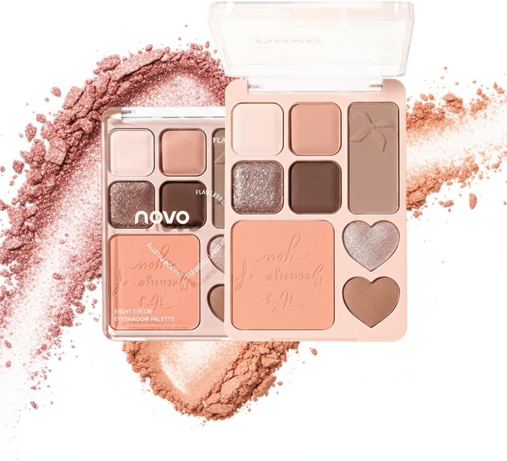 Eye Palette, Glitter Eye Makeup, Cute Butterfly Bow, Commuting, High Color, Cheek & Eye Makeup All-in-One Palette 03# Milk Tea Brown