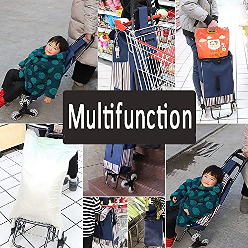 gbgymjm Einkaufstrolley-Tasche Faltbar,Küchenaufbewahrung Utility Carts Faltbarer Einkaufswagen Antirost-Stahlrohr… – Bild 4