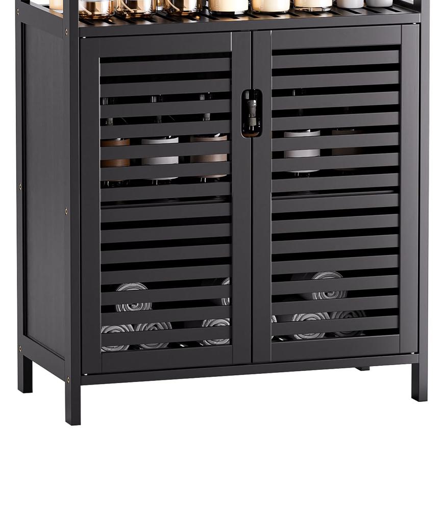 Amazon.com: HITNET Bathroom Storage Cabinet, Bamboo Floor Cabinet