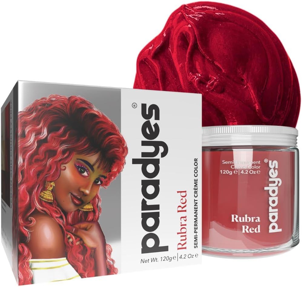 Paradyes Rubra Red Semi Permanent Conditioner Based Hair Color Enriched with Vegan, Natural and Herbal Hair dyes - lasts up to 8-10 washes (4.2 oz)