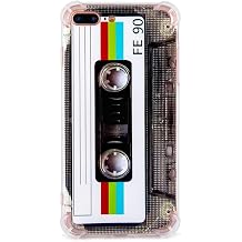 FAteam Matte Finish Heavy Duty Soft Back Cover with Reinforced Corners TPU Soft Bumper Retro Cassette Tape Case Compatible with iPhone 7 Plus/iPhone 8 Plus