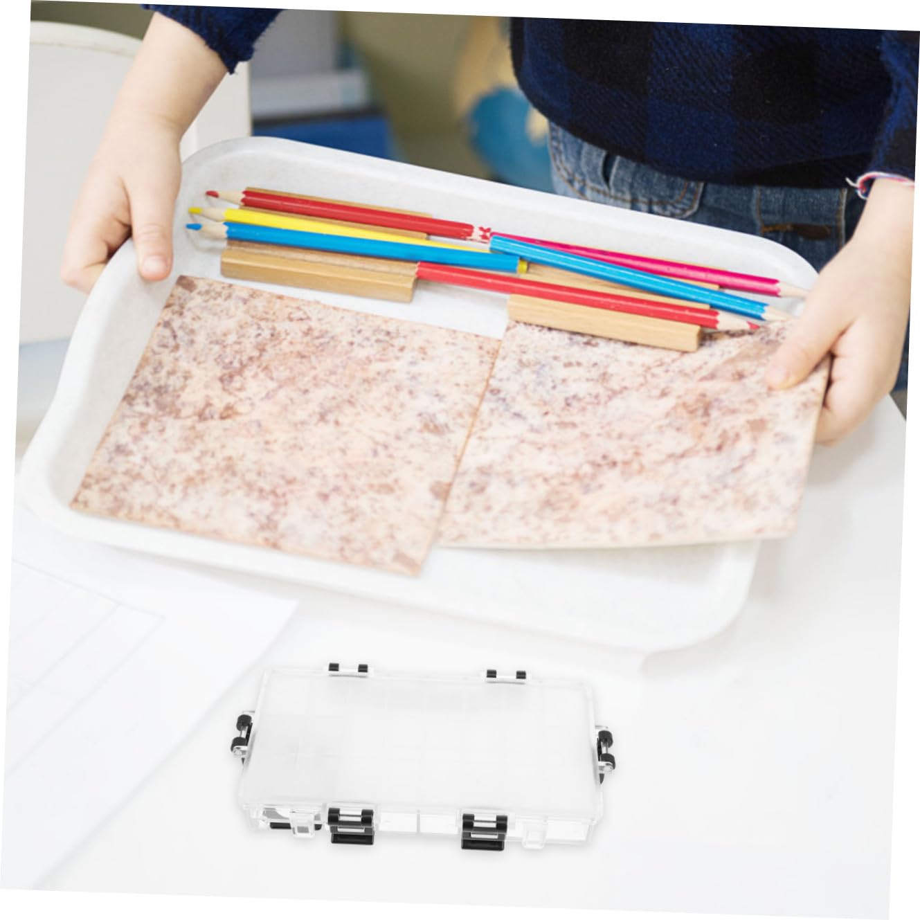 Aquarellfarben Kasten mit 24 Fächern für Professionelle Maler, Weiß