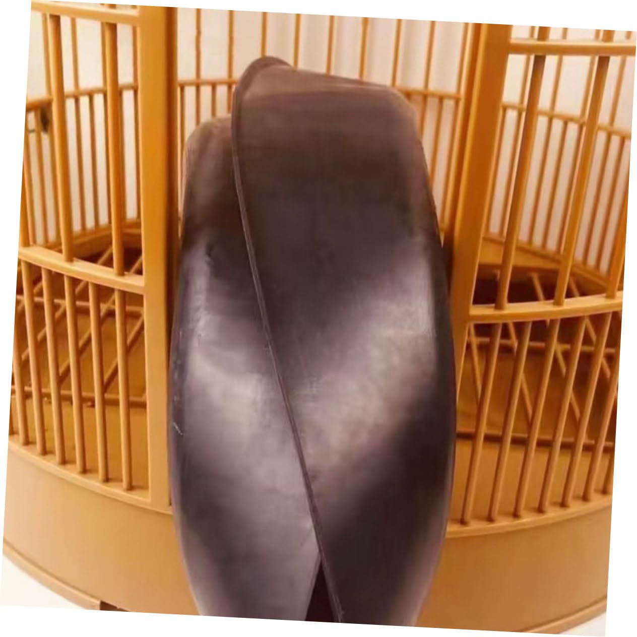 Mikikit Urinary Toilet Pan Bird Bath for Canary Cage Bird Potty Tray Baths Parrot Birds Birdbath Pet Bird Cage Bird Bath Dish Poop Tray for Cage Parakeet Cage Accessories Black Plastic