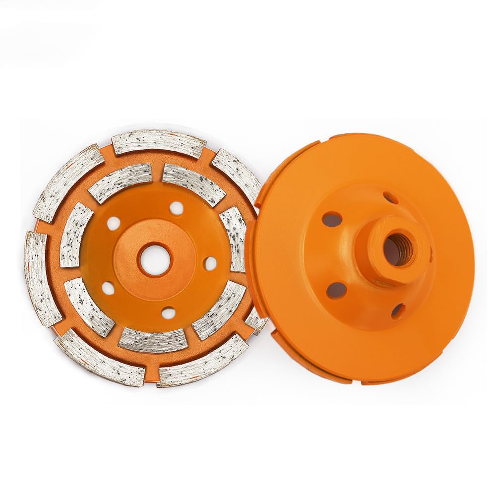 szt. 4-calowe diamentowe dwurzędowe ściernice garnkowe 100 mm Tarcze szlifierskie do betonu, muru, granitu i marmuru, 2 szt. 4-calowe diamentowe, 1