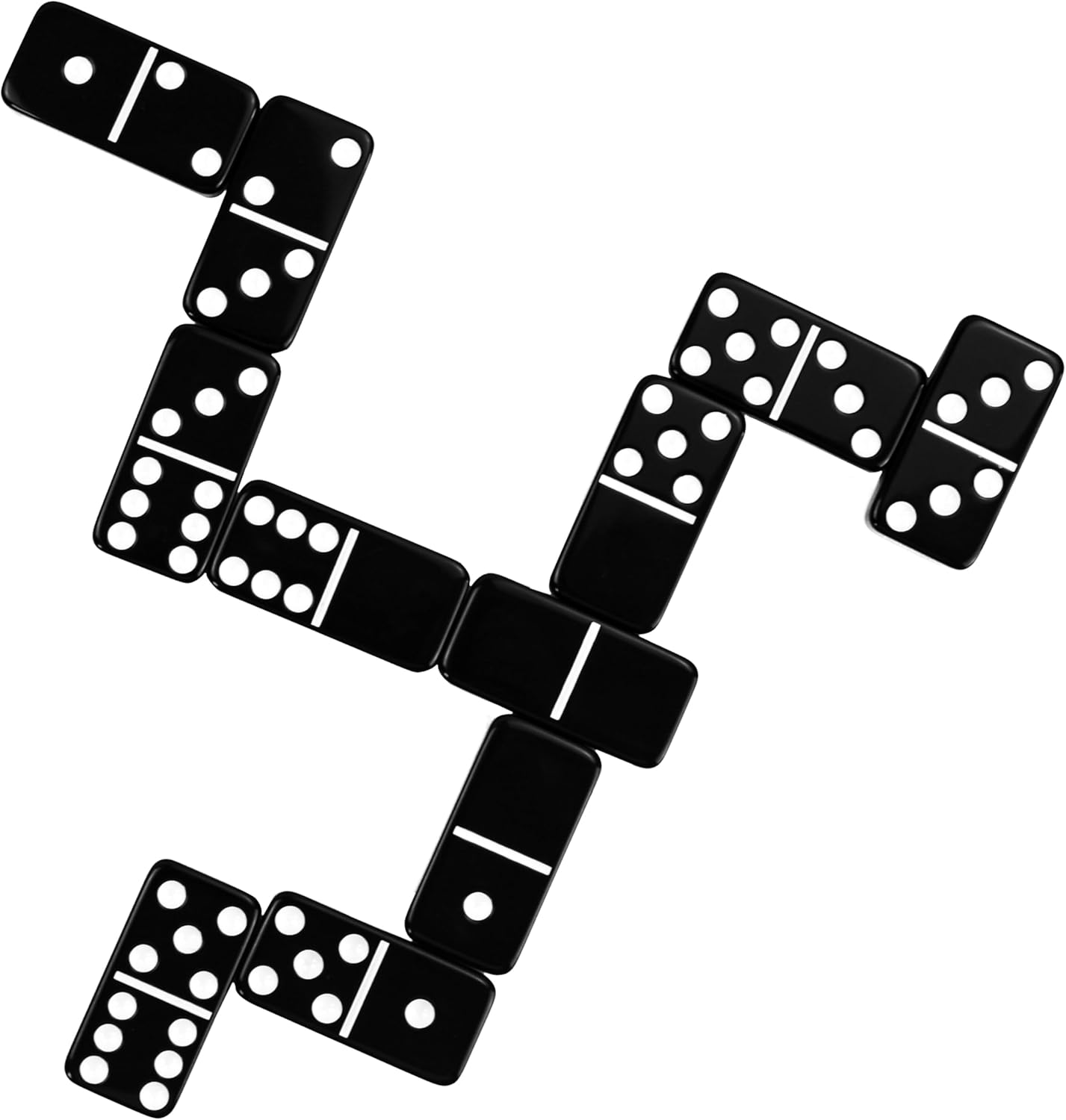 Dominos Set for Adults and Kids - Double 6 Domino Set - Dominoes Set for Kids and Adults, Classic Board Game for Family Nights & Travel, Black