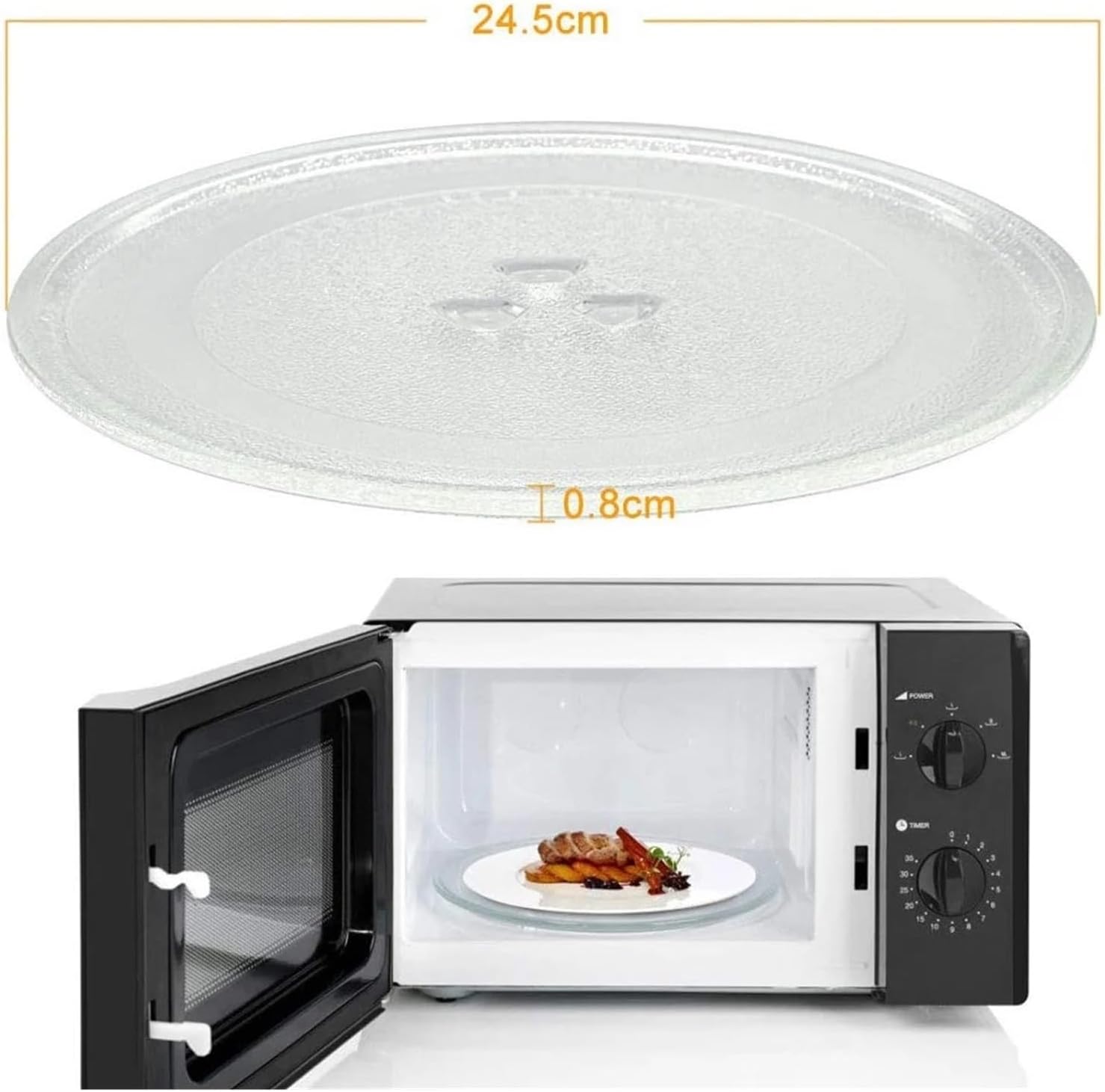 Microwave Plate Spare Microwave Dish Durable Universal Microwave Turntable Glass Plate Round Replacement Plate