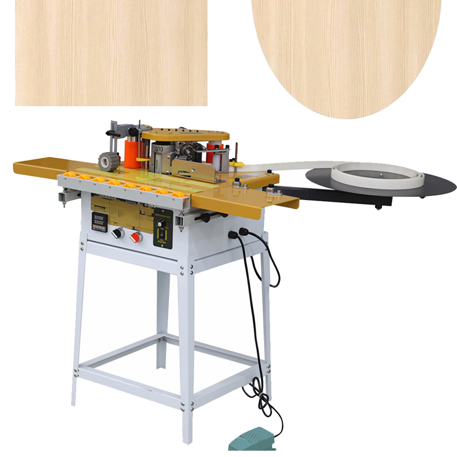Pnpaea 1200W Portable Edge Bander, Automatic Gluing and Cutting Machine,with Temperature Control, Double-Sided Gluing,for Oversized Panels Widened(Lengthened)(Elevated)