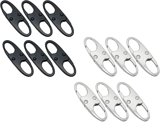 GEDEUBAN 12 PCS Universal Dual Opening Design Zipper Clips Anti Theft Deterrent, Lock Clip Repair Kit Fixer