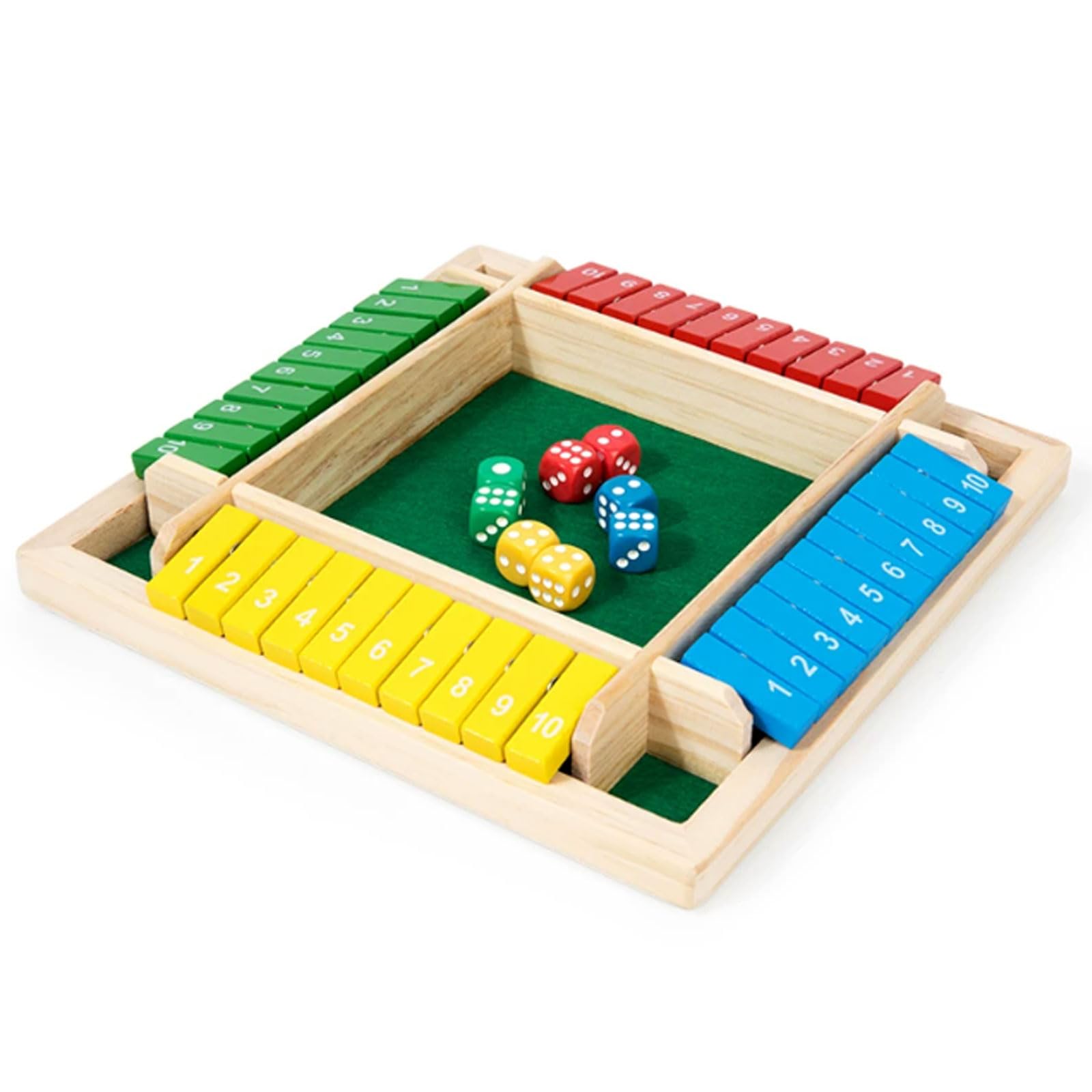 ttnmrc Montessori Wooden Four Sided Number Flip Board Game