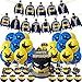 49 Stück Batman Luftballons Dekoration--Superhelden Avengers Partyzubehör Batman-Motto-Party-Deko-Zubehör Superhelden-Banner happy birthday Kuchen Cake Topper für Kindergeburtstage und Batman-Fans