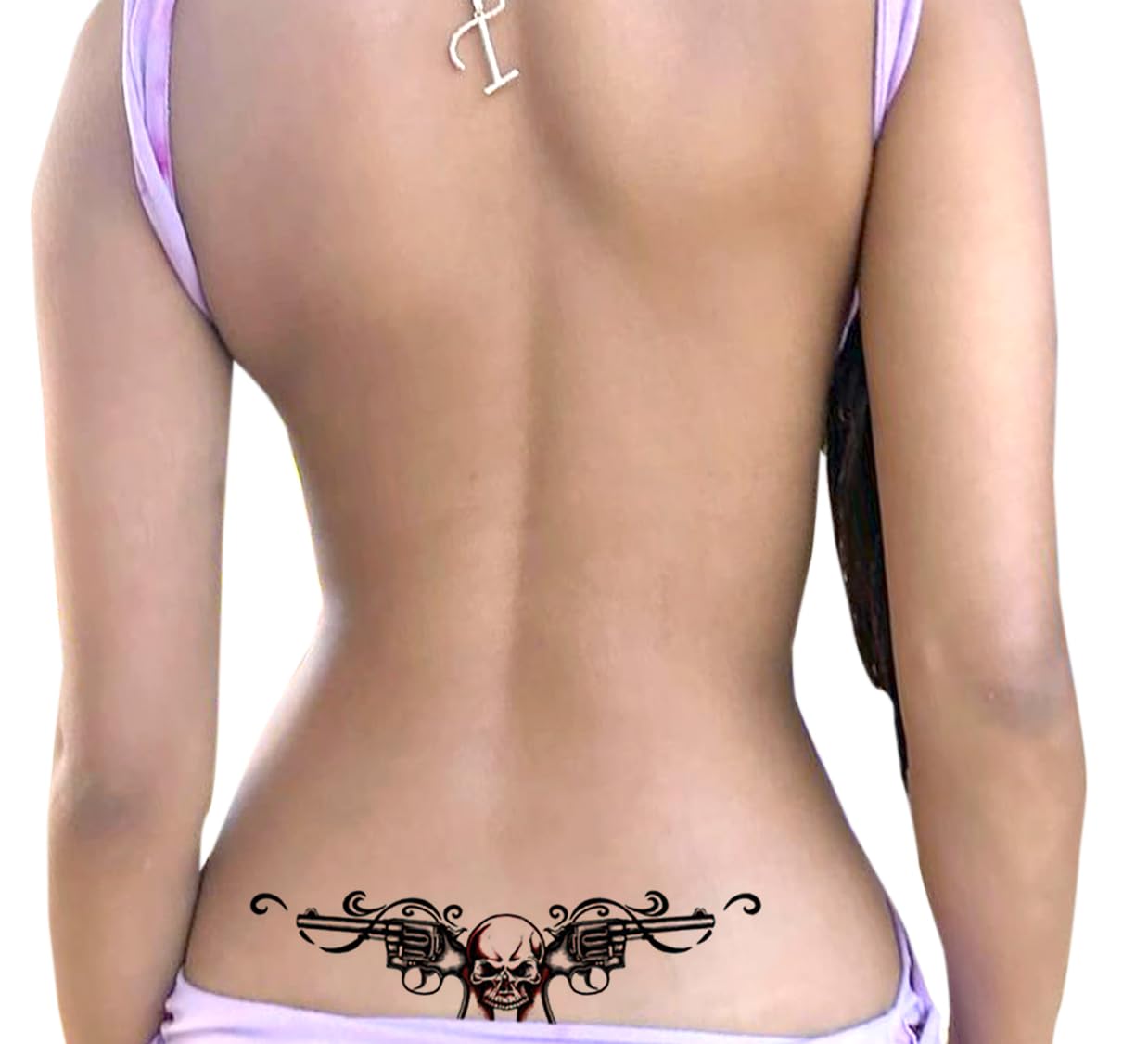 Temporary Tattoo Stickers for Men, Women, Boys & Girls Waterproof Tattoo Stickers Flowers Butterfly Stars angle Navel Back Realistic Look Tattoo Stickers Multicolour Size-21X15 cm TH-585