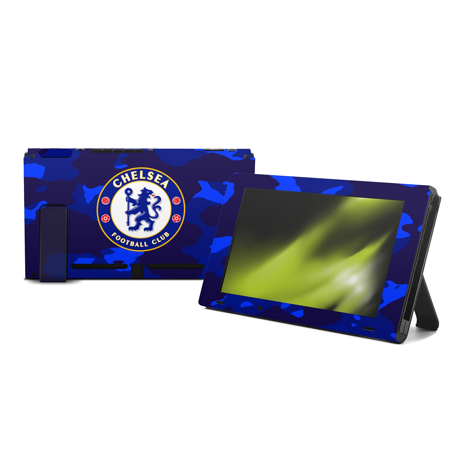 Head Case Designs sous Licence Officielle Chelsea Football Club Camouflage Mixte Logo Vinyle Autocollant De Jeu Peau Compatible avec Nintendo Switch Console & Dock & Joy-Con Controller Bundle