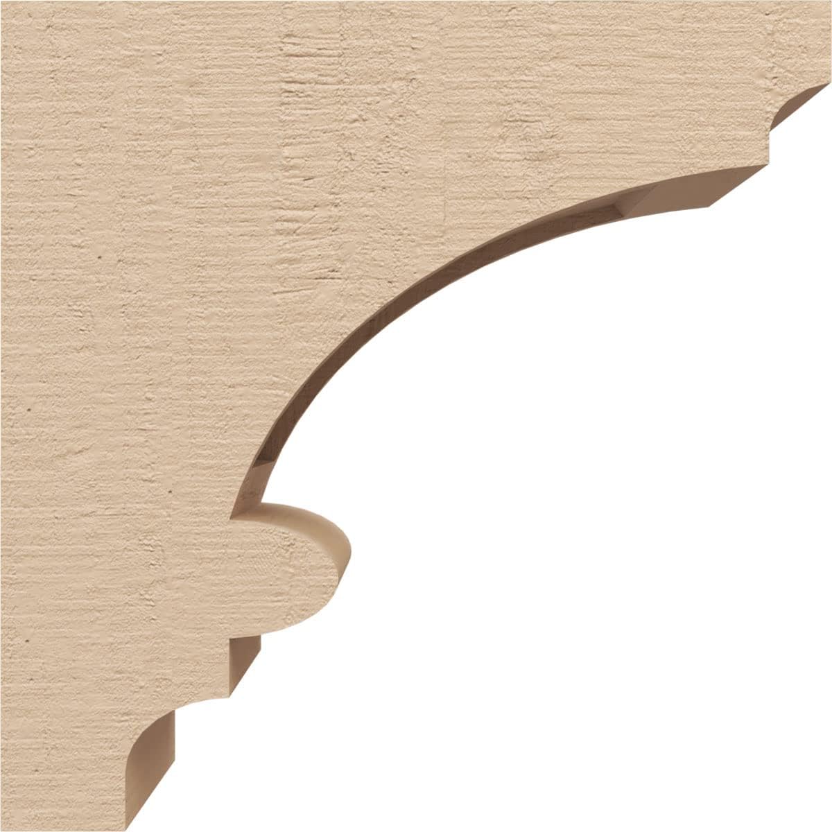 4"W x 8"D x 8"H Classic Diane Rough Cedar Woodgrain TimberThane Corbel, Primed Tan
