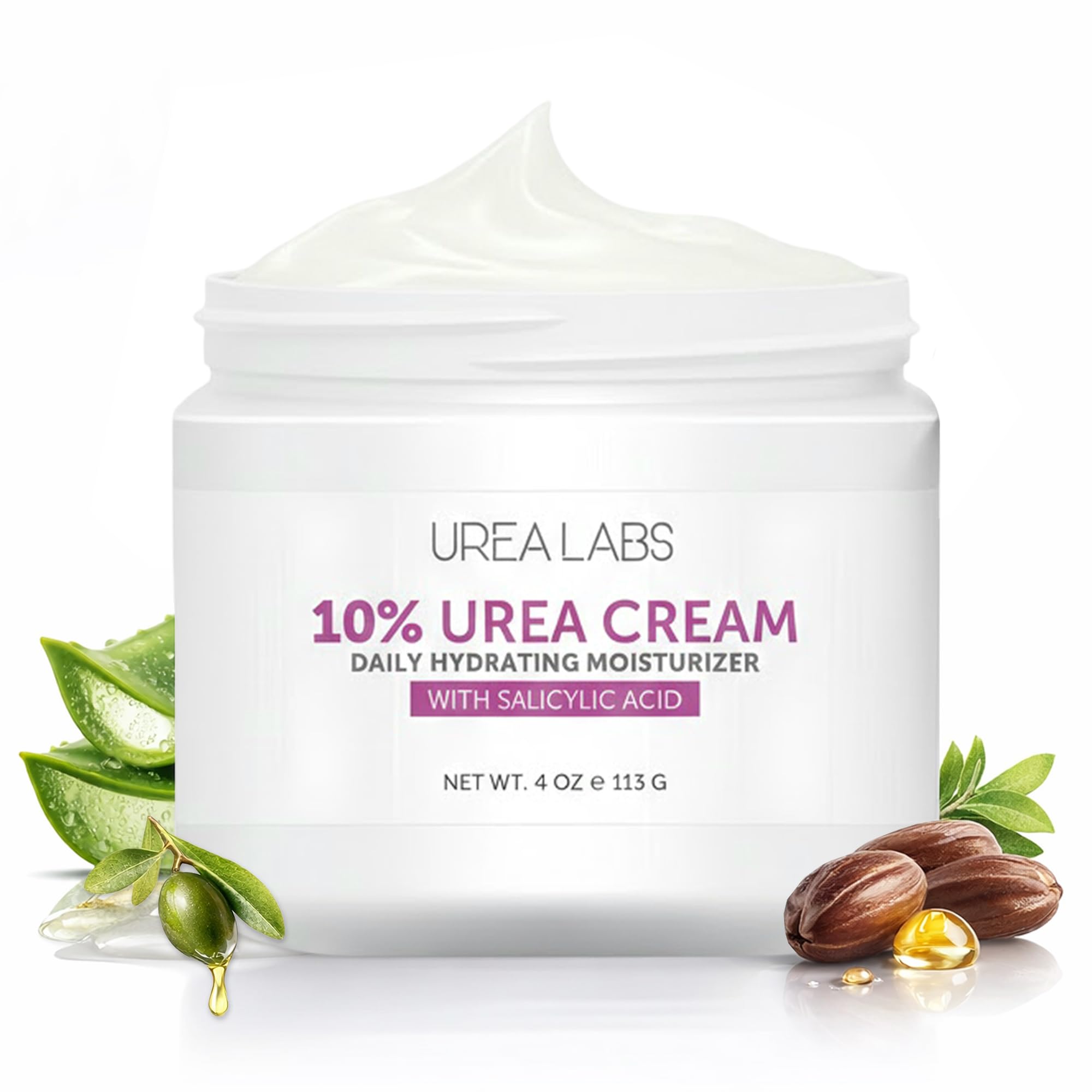 10% Urea Cream with Aloe Vera, Jojoba Oil and Salicylic Acid - 150ml Hydrating Moisturizer for Dry, Chapped Hands, Feet, Face & Body - Repairs, Soothes & Nourishes Rough, Dry Skin