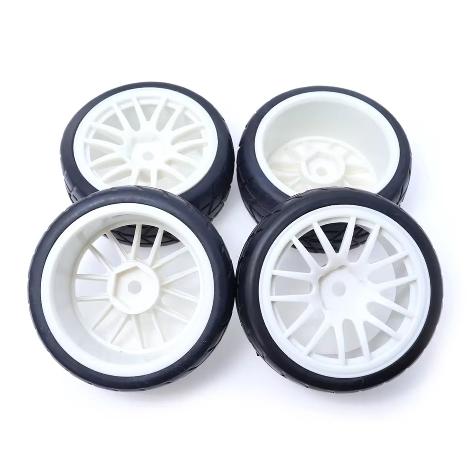 Per HPI Per Traxxas Per TRX4 Per Sakura Per D4 Per TT01 Touring Car 4PCS 1/10 RC Pneumatici Per Auto On-road Bianco Wheel Rim Hub 64mm Pneumatici 12mm Hex Ruote