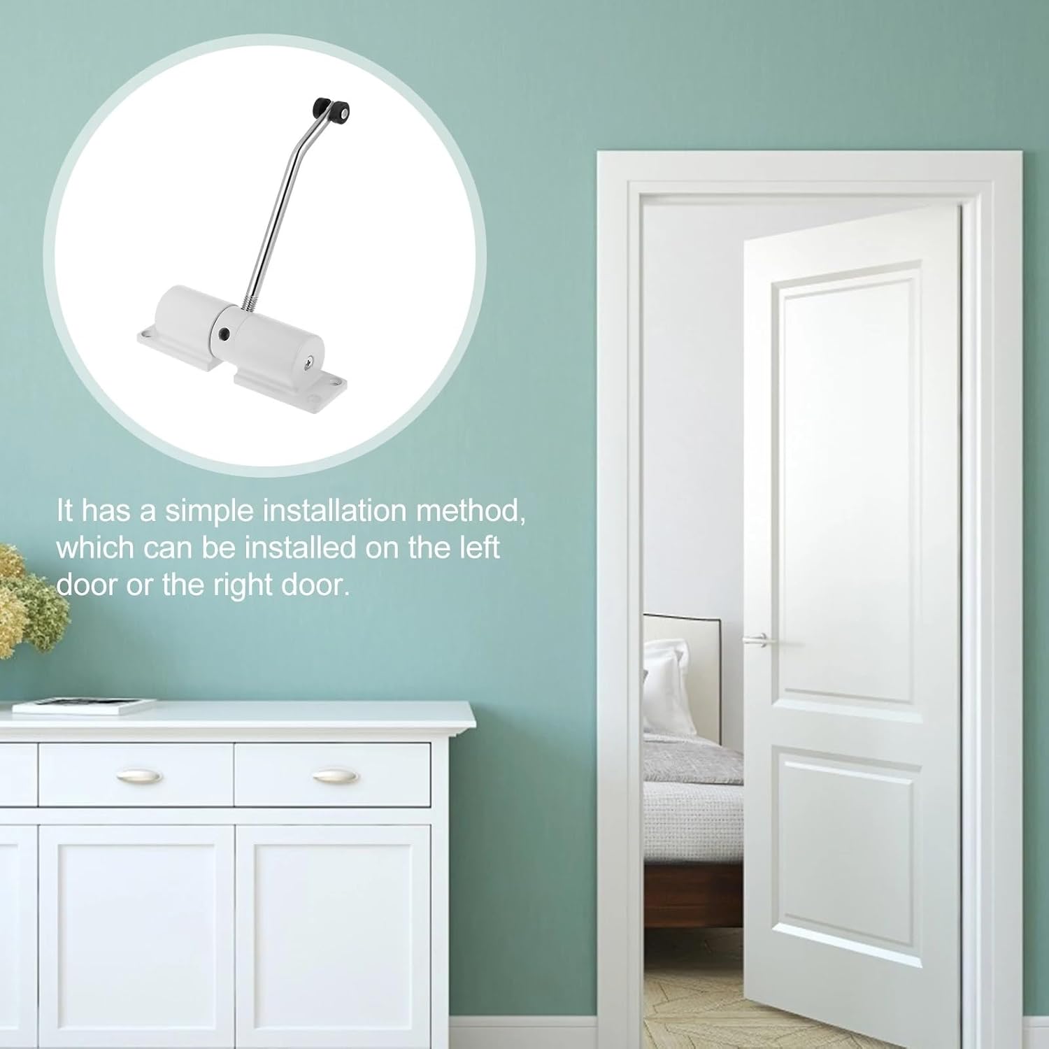 Automatic Door Closer, Automatic Door Closer Silent Kit Suitable for Home Door Hardware and Practical