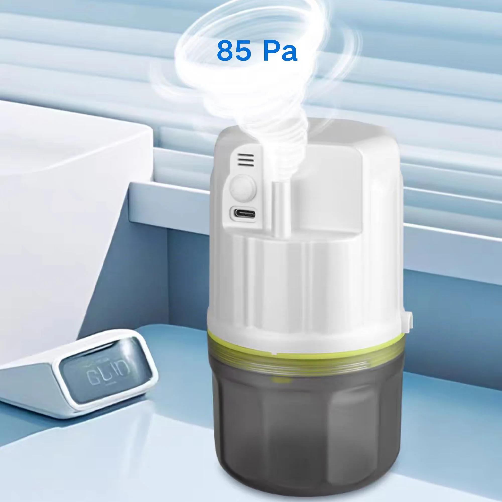 Aspiratore elettrico portatile, regolabile con ricarica USB-C, dispositivo di aspirazione leggero per muco e catarro per uso domestico, viaggi e pronto soccorso, include 5 cateteri in silicone morbido