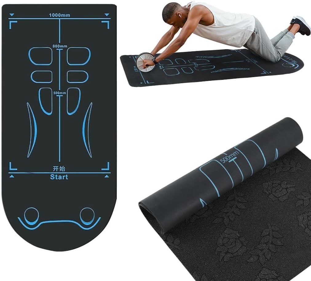 Roller Wheel Exercise Mat | Ab Roller Knee Protection Mat | Non-Slip Fitness Workout Mat