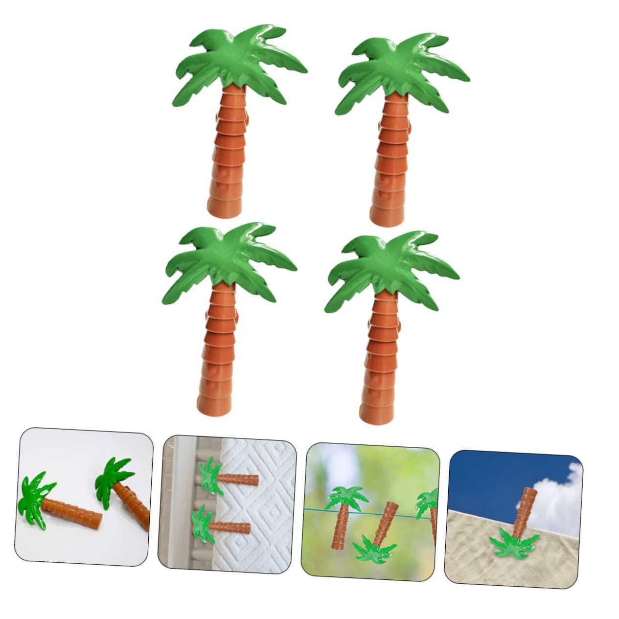 Cabilock 8stücke Kreative Strandtuch Clips Kokosnussbaum-Design Winddichte Handtuchklemmen Für Liegen Handtücher Und Mehr Zubehör Für Strand Und Pool