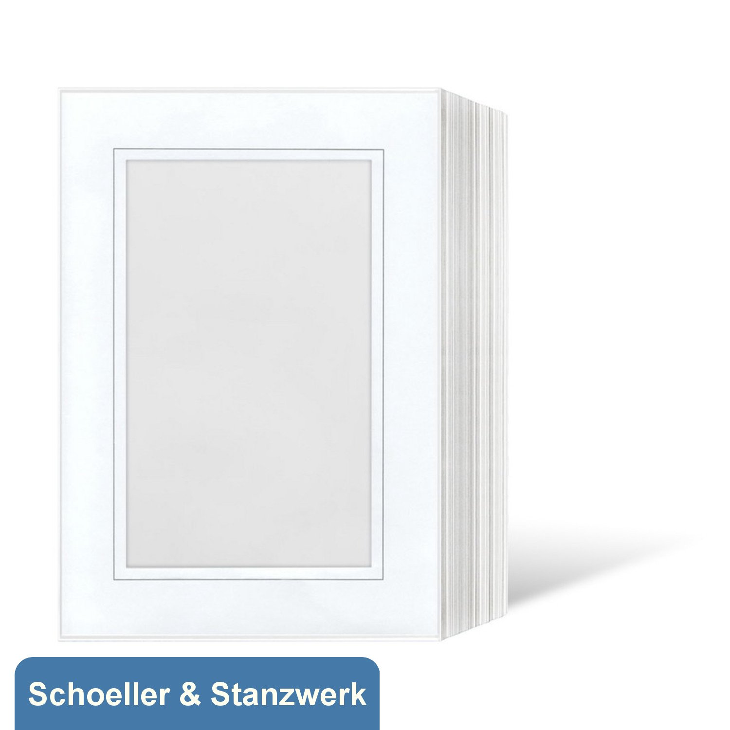 Schoeller & Stanzwerk© - 50 Stück Endlosleporellos für 10x15 cm Fotos Hochformat - weiß glänzend mit grauem Rand
