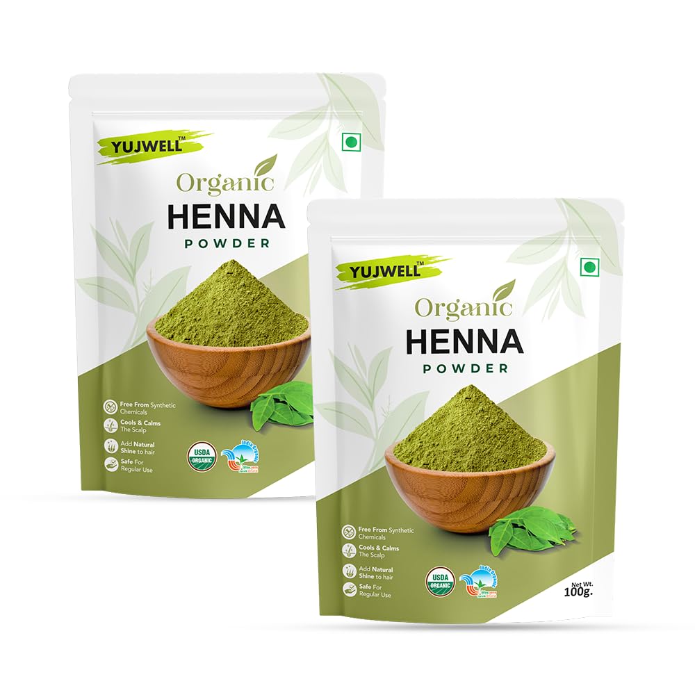 Certified Organic Henna Powder for Hair Color (200g) | USDA & India Organic Certified | Natural & Chemical Free Hair Color | Safe for Men & Women | Ammonia & PPD Free (100g x 2 Pack) (2, Pack Of 2)-picture-15