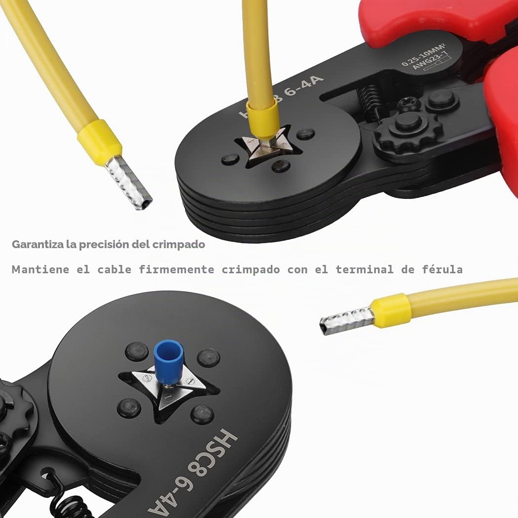 Preciva Kit de Crimpadora de Terminales Profesional con 1200 piezas,0.25-10mm²,Alicates para Electricista y Herramientas para Electricista, Engarzadora de Terminales Preaislados