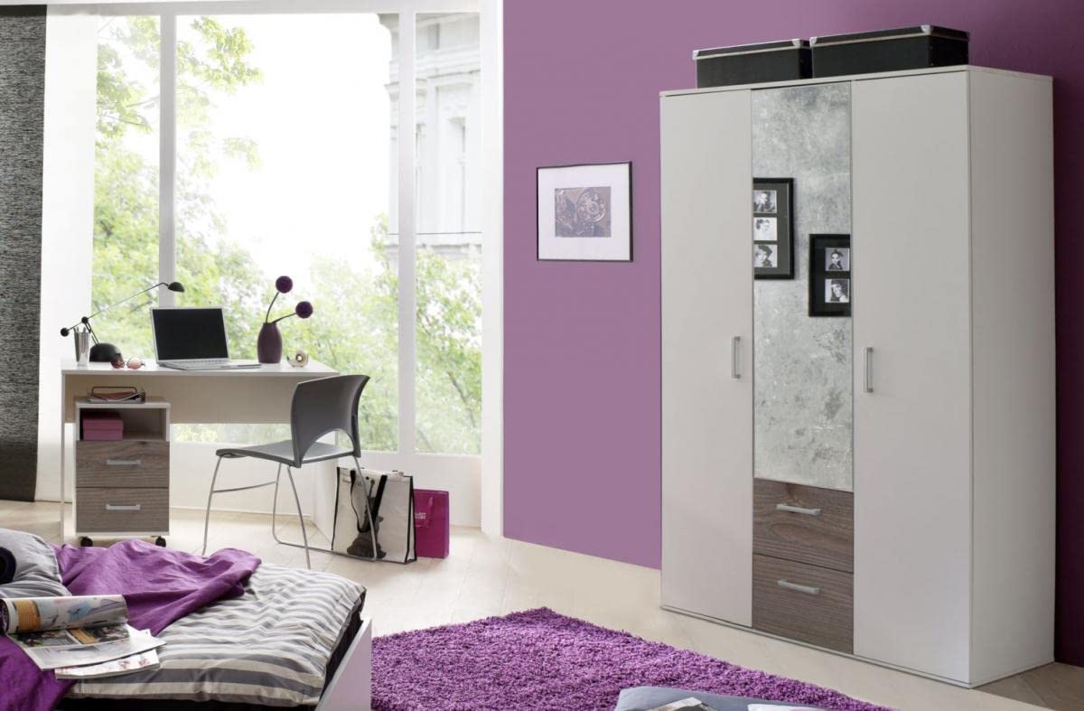 Jugendzimmer Berlin weiß matt Eiche Nelson 5-TLG. EAN 4260498522767