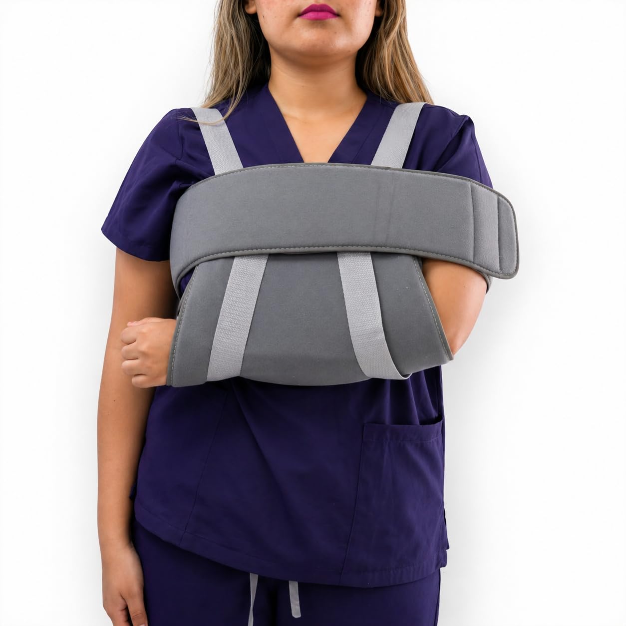 Inmovilizador de hombro universal, unitalla, unisex, lona con velcro, diseño ambidiestro, para hombro, codo, muñeca y brazo, resistente, ajuste en cintas, uso infantil y adulto