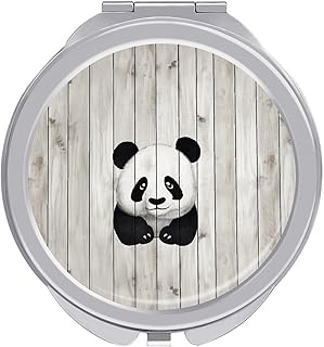 Espejo de maquillaje de viaje de madera blanc...