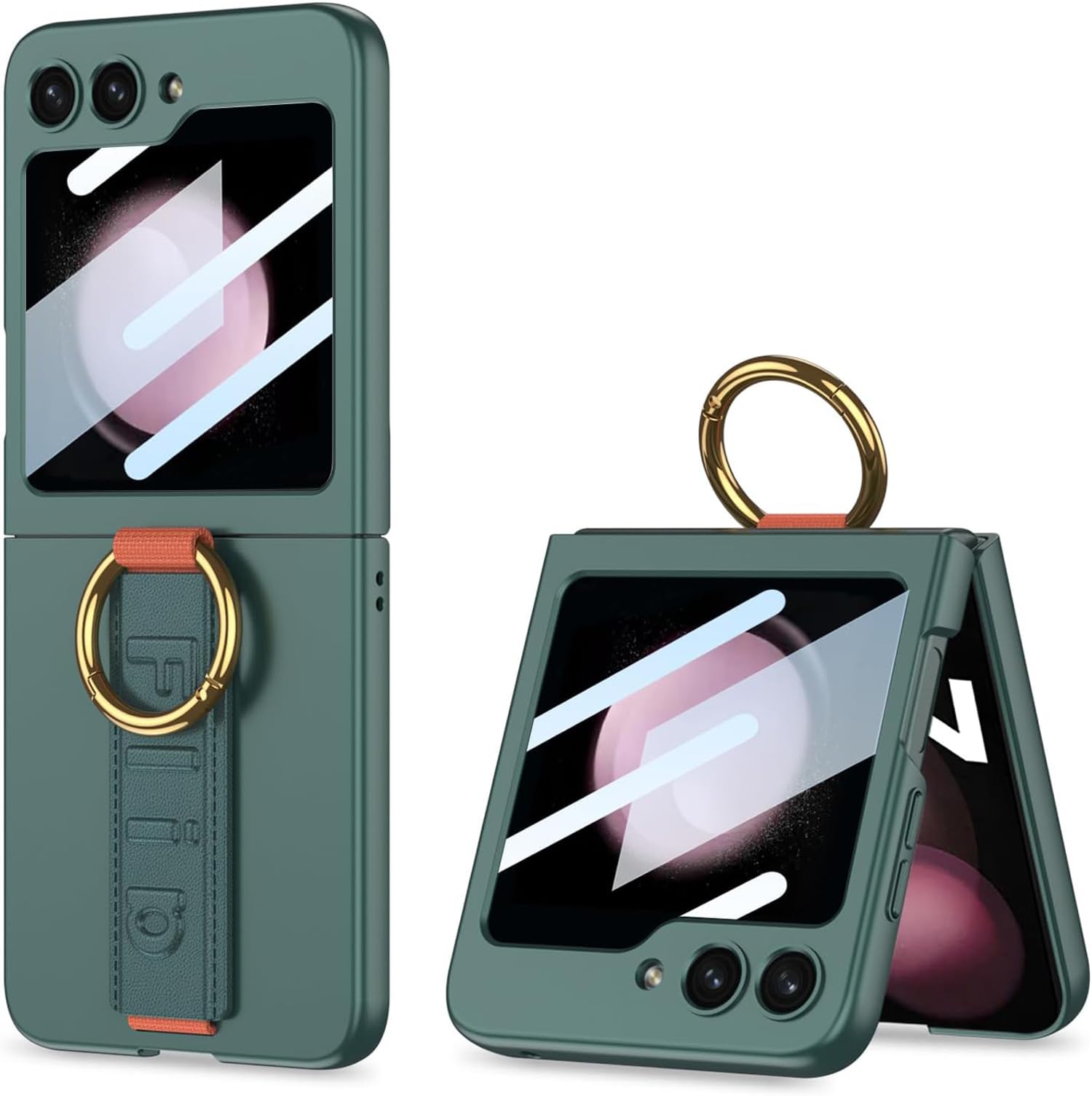 Kapa Shockproof Protective Band Back Cover for Z Flip 5 | Wrist Strap Ring Kickstand Inbuilt Screen Tempered Glass Case, Green (B0CGJ4X9SK) Amazon Price History, Amazon Price Tracker