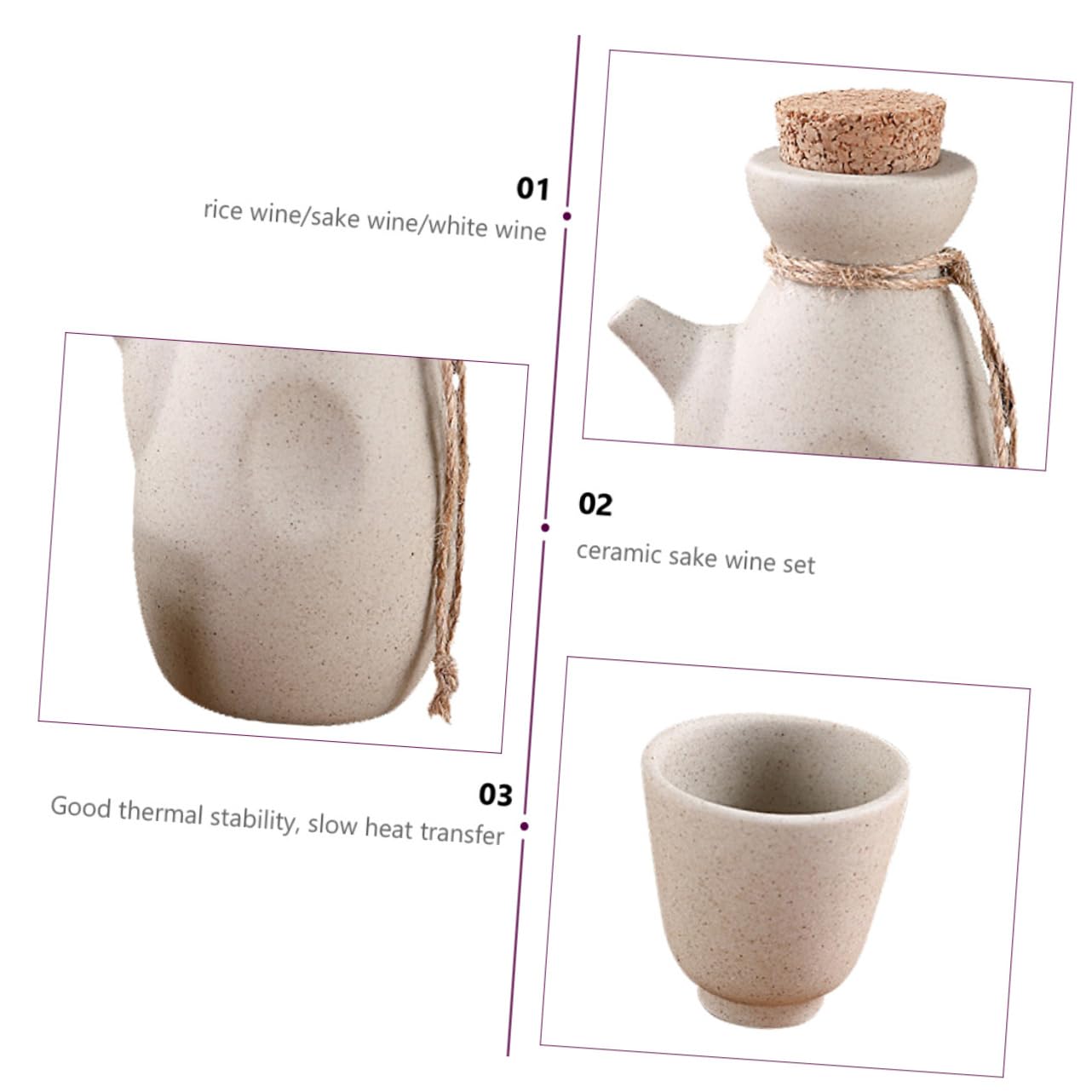 Zerodeko 1 Juego De Sake Taza De Vino Jarra De Sake Botella para Servir Sake Tazas De Porcelana Sake Botella De Bebida Caliente Saki Botella De Sake Japonés Hervidor De Agua Cerámica Saki