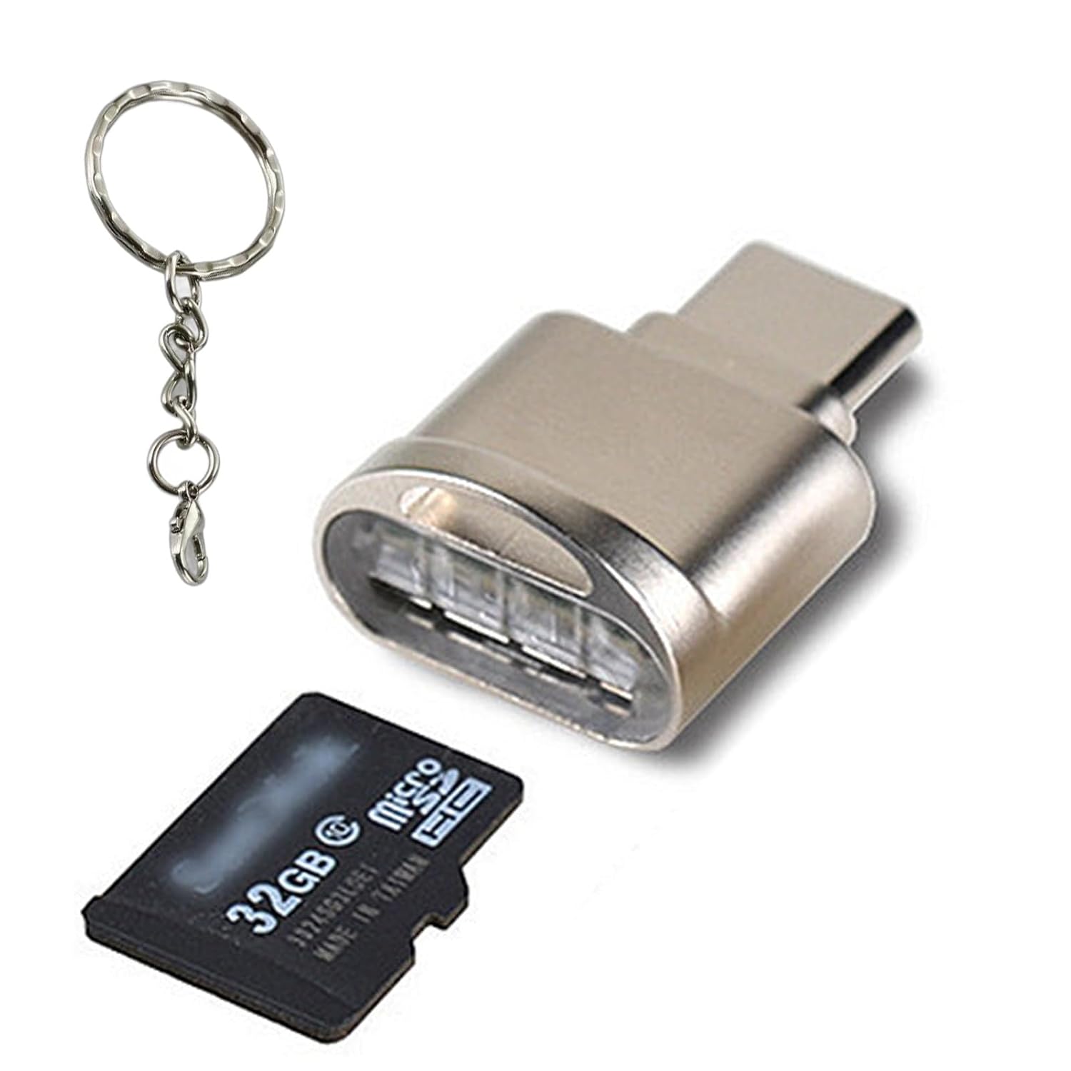 Type C SD Card Reader with Keychain | Micro SD Card Reader USB C | 100MB/s High-Speed Memory Card Reader for Phones, Laptops & Tablets (23mm Compact Design, Silver) Type C SD Card Reader with Keychain | Micro SD Card Reader USB C | 100MB/s High-Speed Memory Card Reader for Phones, Laptops & Tablets (23mm Compact Design, Silver)