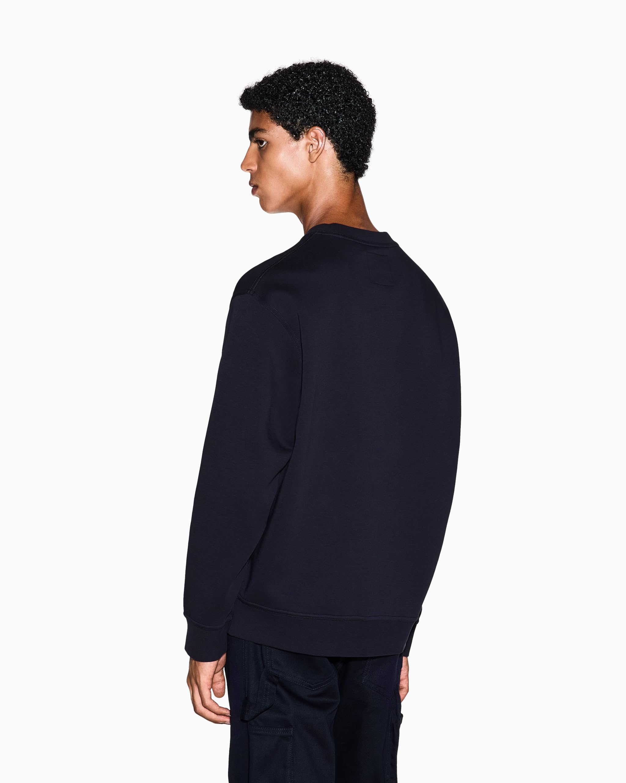 Armani Exchange Icon Project, Embroidered Logo, Crewneck Maglia di Tuta Uomo (Pacco da 1)