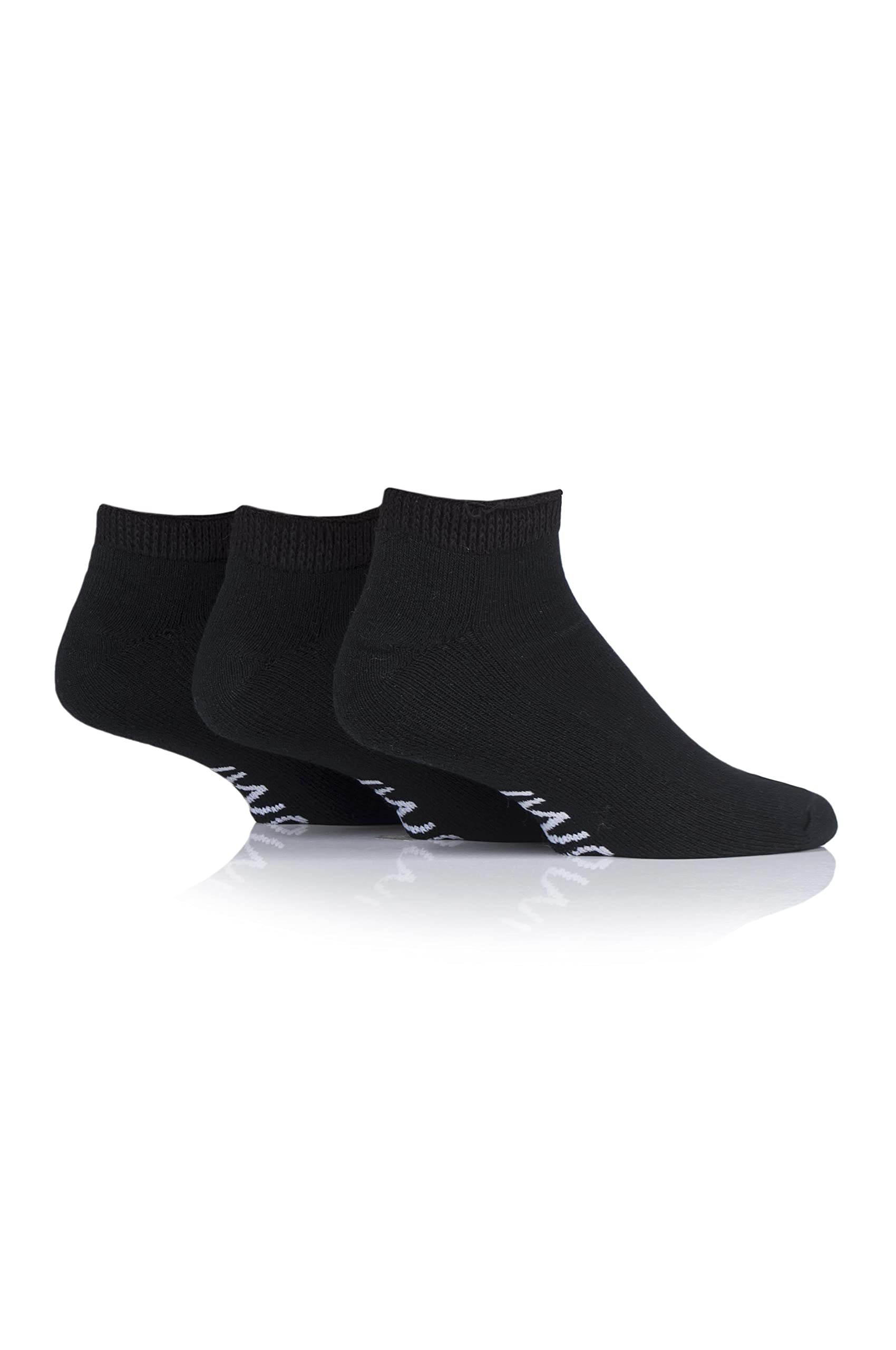 Iomi Unisex Black Sockshop Footnurse Mens And Ladies Cushioned Foot Diabetic Trainer Socks Pack Of 3 6-8.5