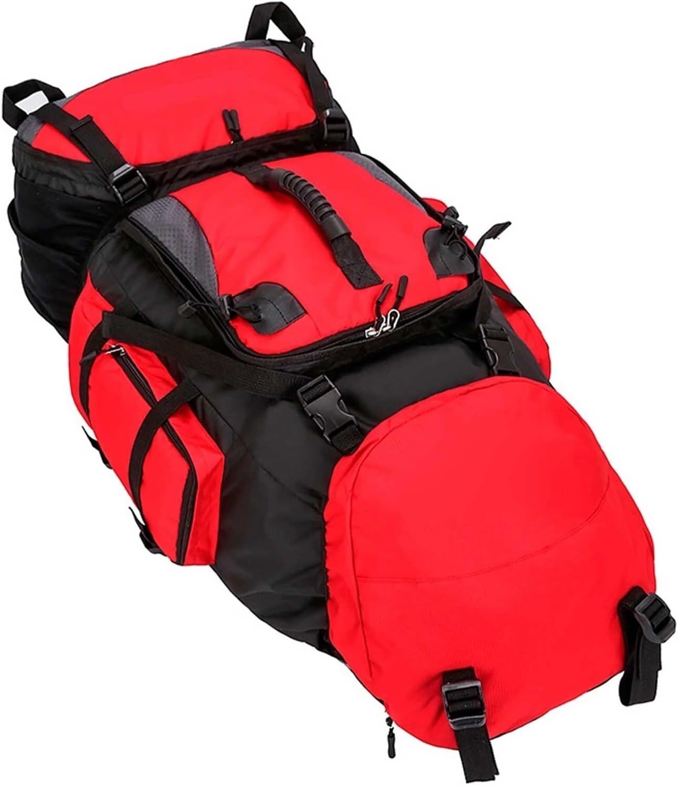 Zaino da Viaggio Sportivo Borsa da Campeggio Pieghevole per Zaino da Pesca Ultraleggero Impermeabile da 90 Litri per Alpinismo Arrampicata(Rot)