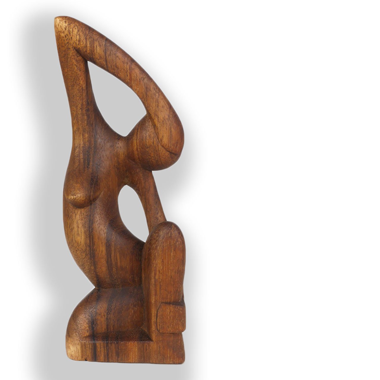 Tokoindah Art-Craft Frau in Pose aus Suar Holz 20cm