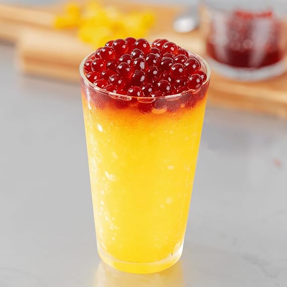 Tea Zone [7 Pounds] Dragon Fruit POPPING PEARLSTM for Boba Tea Beverages, Sweets, Ice Cream Topping | B2065