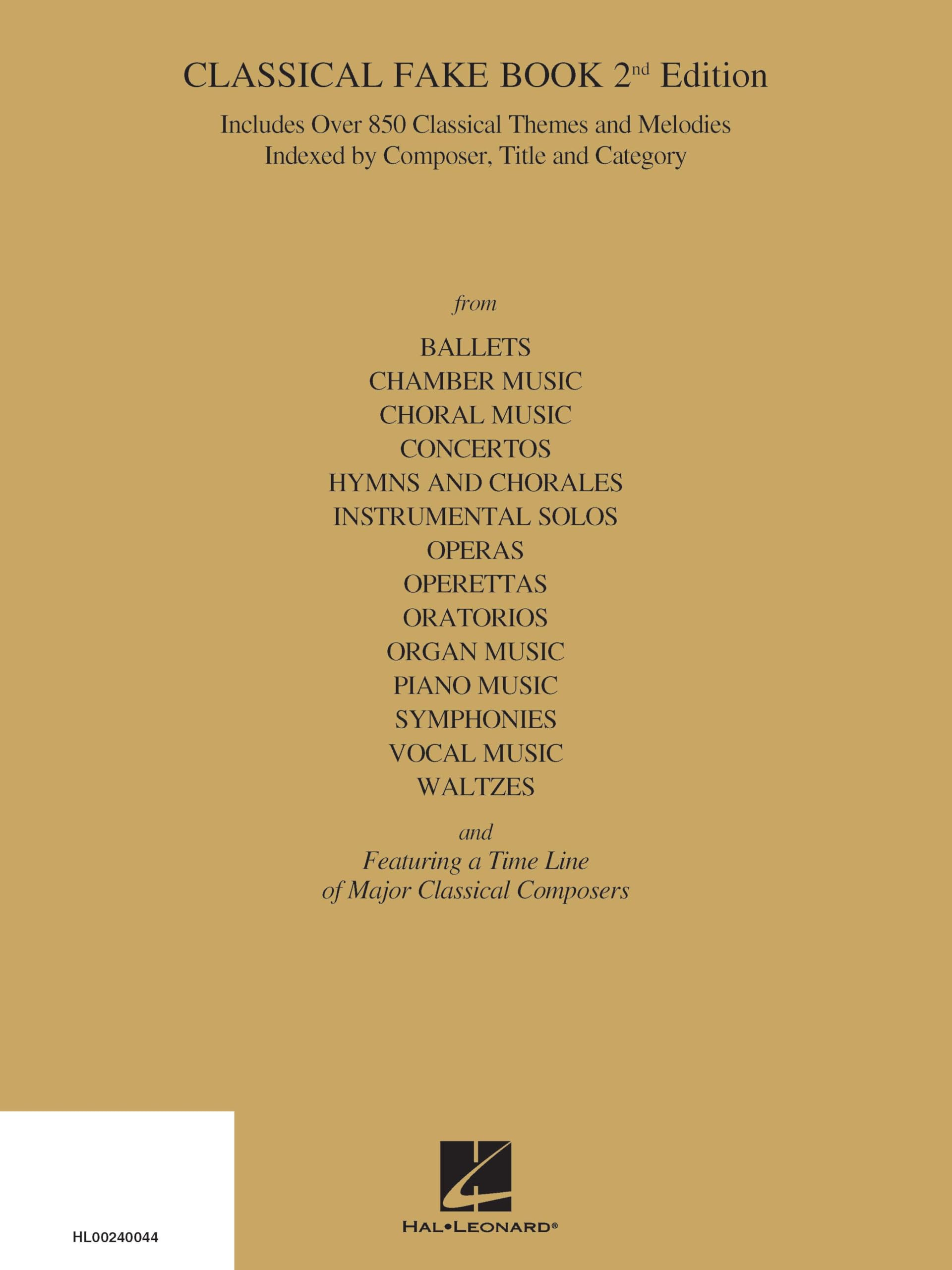 Classical Fake Book: Over 850 Classical Themes and Melodies