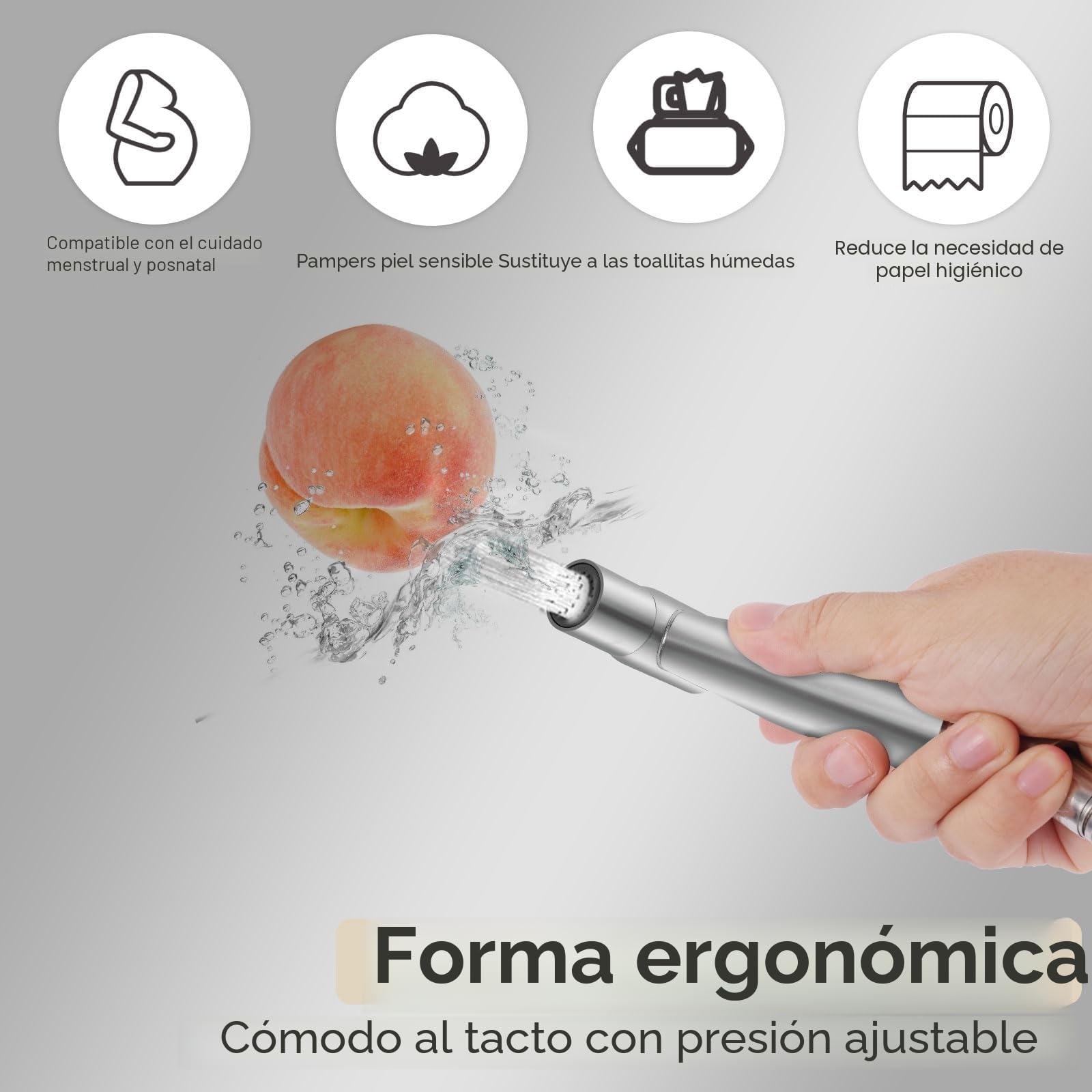 Kit de Pulverizador de Bidé de Mano, Ducha Bidet Acero Inoxidable con 1.5m Manguera, Grifo Portatil para WC Kit, Juego de Ducha de Mano de Bidé para Higiene Personal