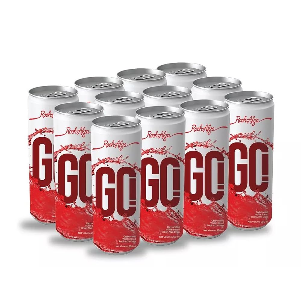 BENGAL BOX Hamdard Rooh Afza GO Drink 250mL X 12 Cans