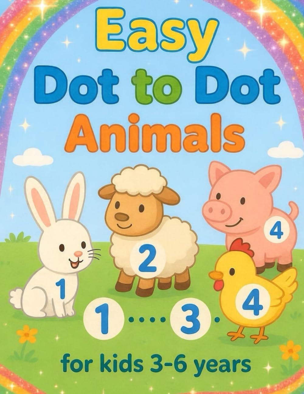 Easy Dot to Dot Animals for Toddlers & Kids Ages 3-5: Super Cute Connect the Dots Workbook