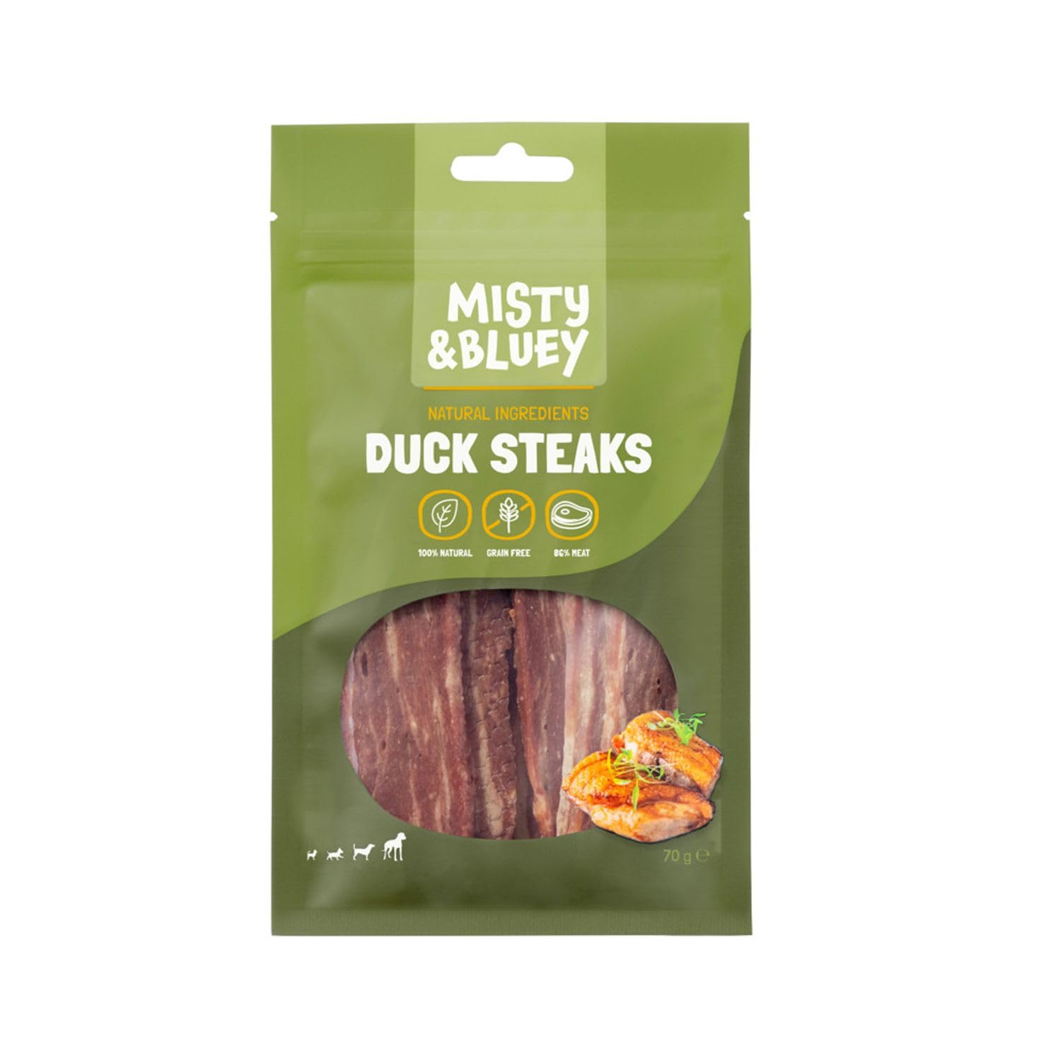 20 golosinas para perros, 70 g, sin cereales | aperitivos para perros, carne de pato, aperitivos de entrenamiento, recompensa para perros sin cereales, 1,4 kg