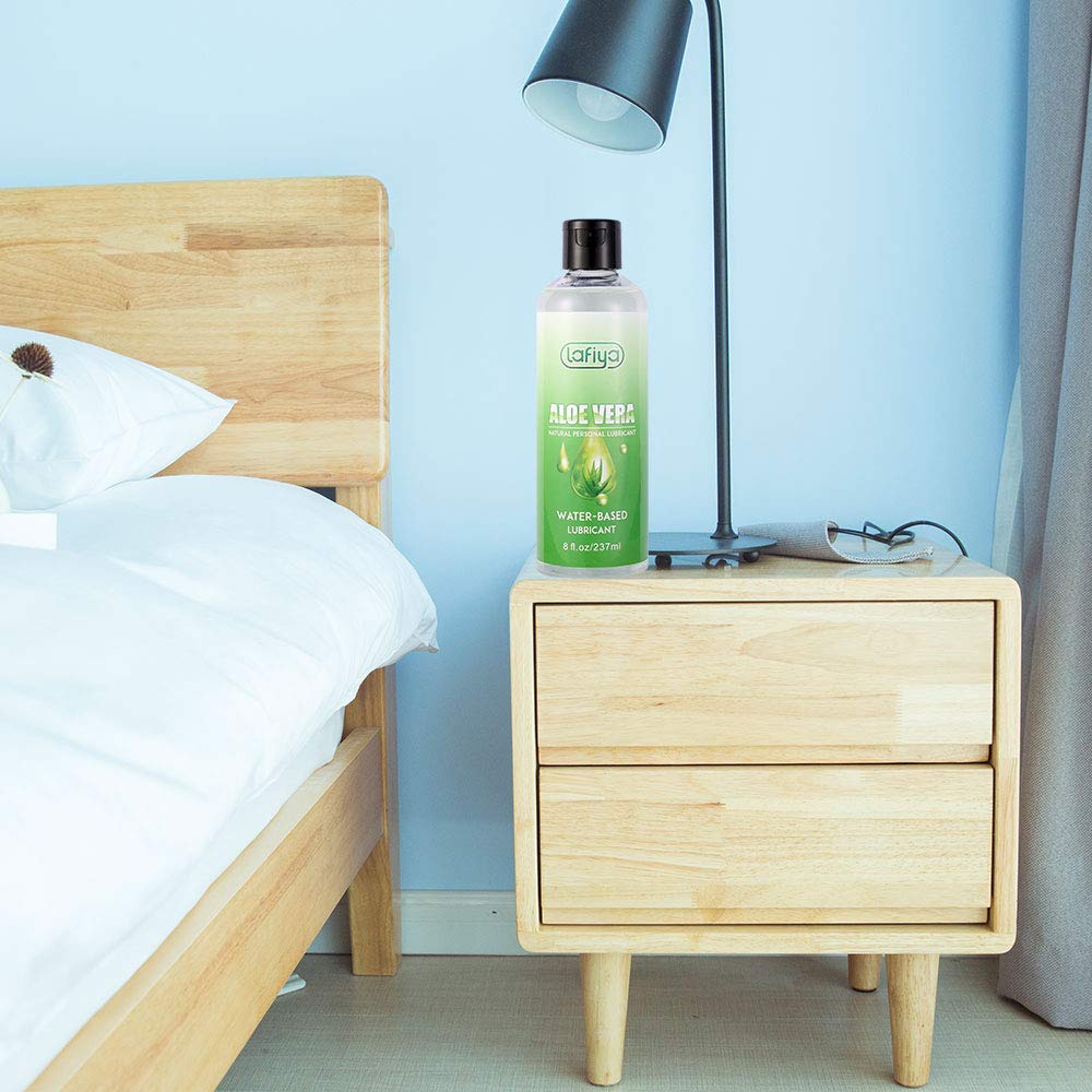 Lafiya Lubricante personal de aloe, lubricante orgánico a base de agua de larga duración para sexo, lubricante sexual para piel sensible, 8 onzas, sin parabenos