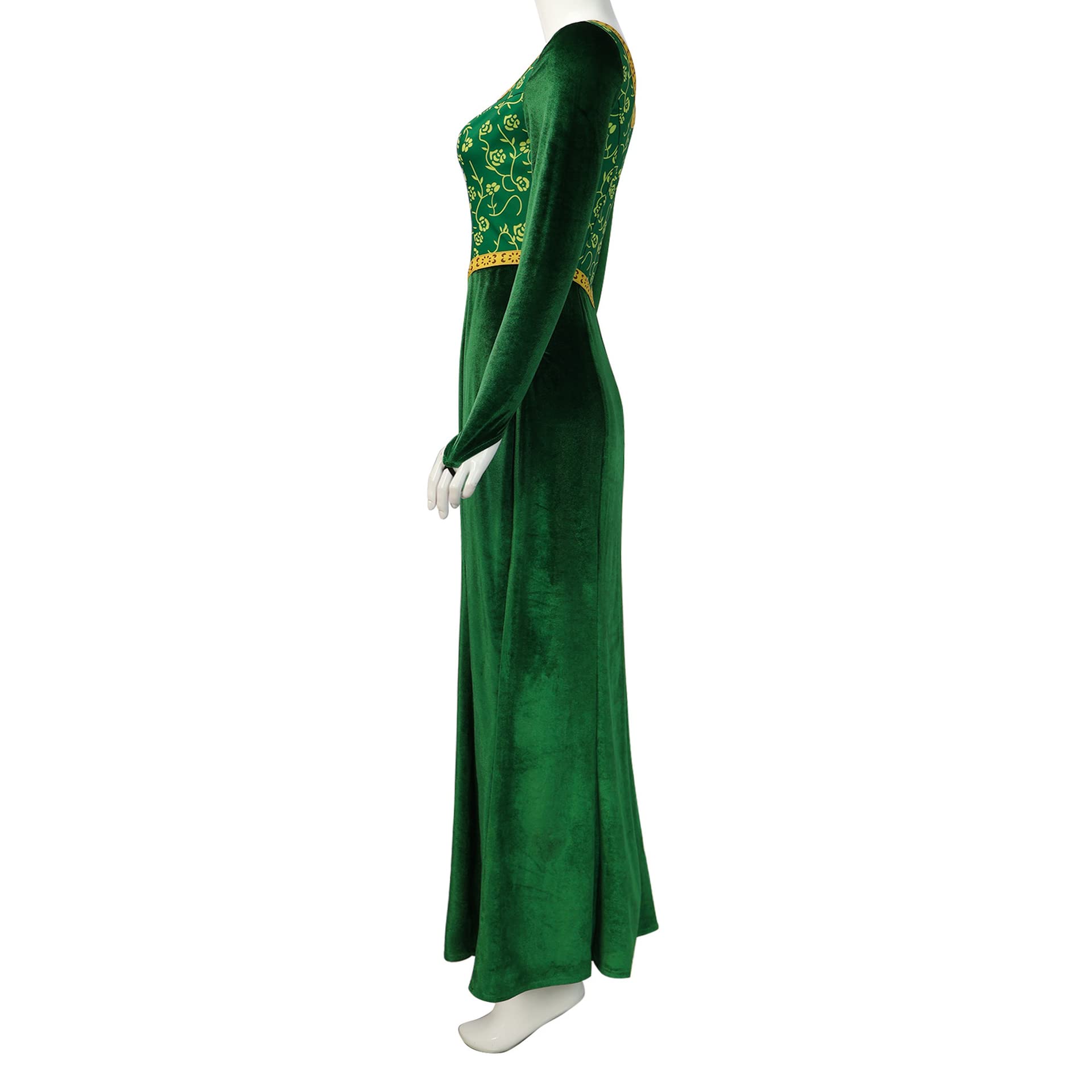 Vestito da principessa in velluto verde, per cosplay, travestimento di Halloween, da donna