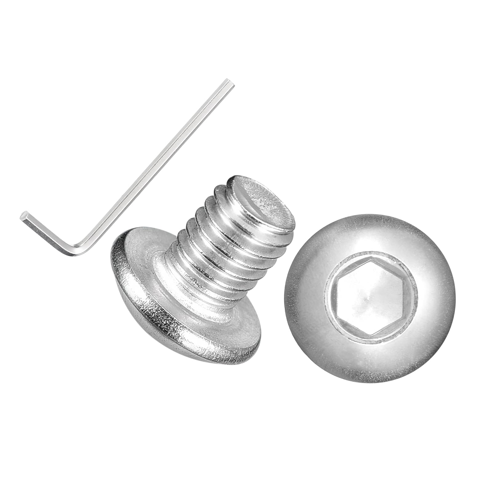 Kozelo 50pcs Button Head Socket Cap Screws-M5-0.8x5mm 18-8 Stainless Steel