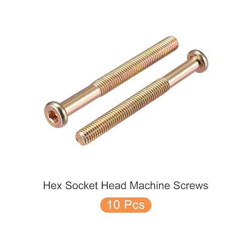 Miniatura 10 de METALLIXITY Tornillos de máquina de cabeza hexagonal (M8 x 4.331 in), 10 unidades, tornillos de media rosca de acero al carbono, para maquinaria,