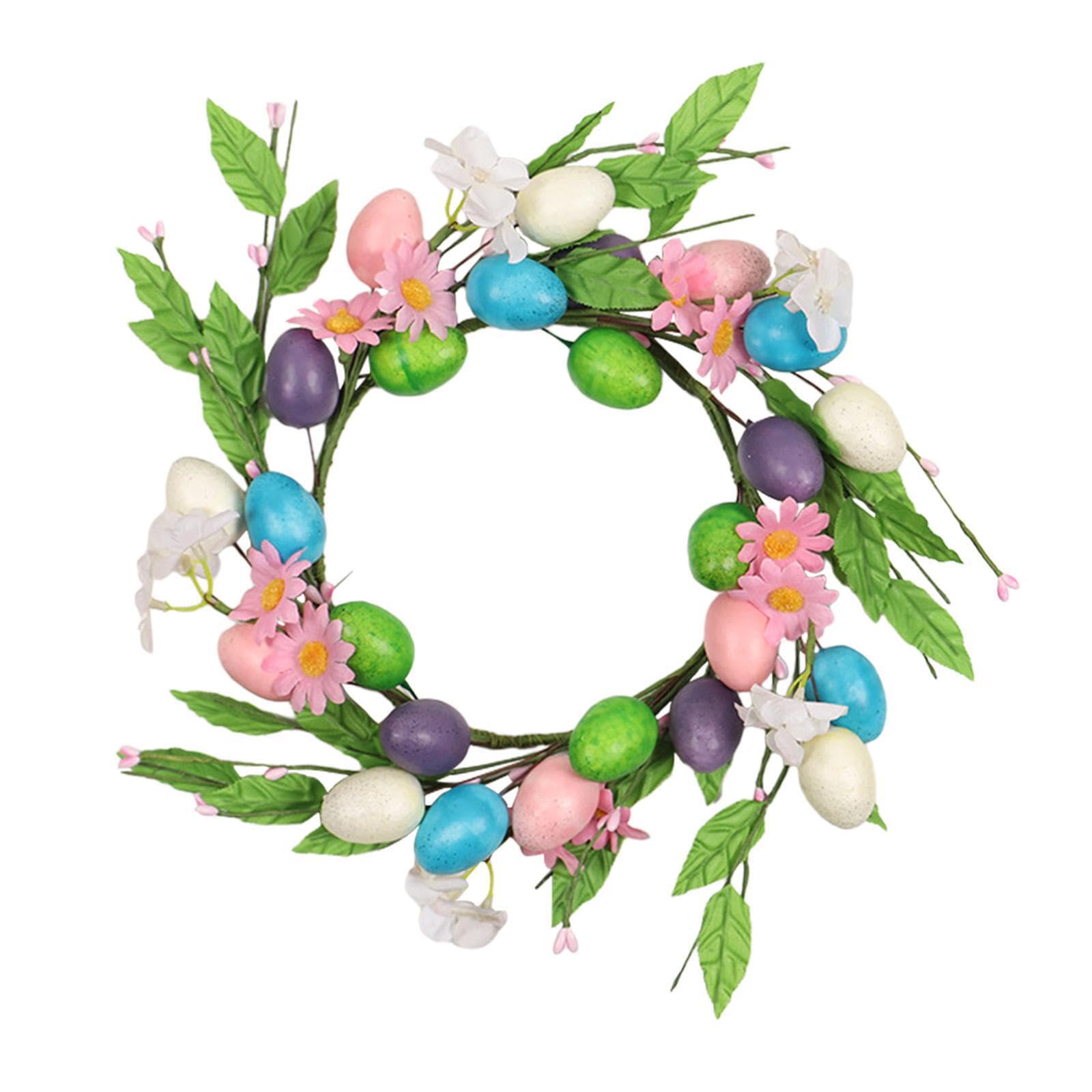 TWISAXC Artificial Flower Wreath Indoors Outdoor Festive Durable Easter Wreath For Front Door Decorations Which Can Be Hung On Front Door To Add Festive And, Style B