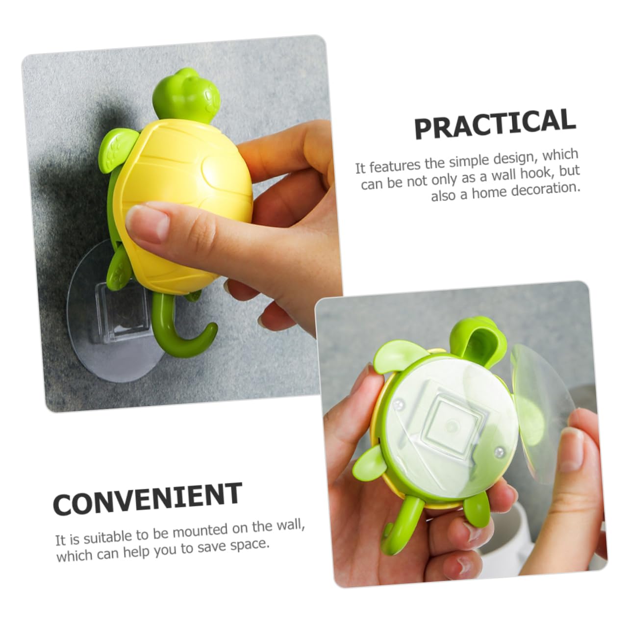 Cabilock 3pezzi Ganci Da Parete Forma Di Tartaruga Adesivo Ganci Per Chiavi Da Parete Senza Chiodi Portaoggetti in Materiale Abs Per Bagno e Cucina