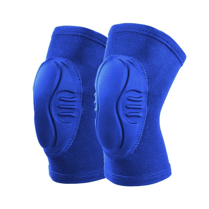 Exercise, protection EVA Sponge Anti-collision Sports Knee Pads Thick Breathable Warm Cycling Fitness for Fitness, cycling, running, playing football(Blue,X-Large)